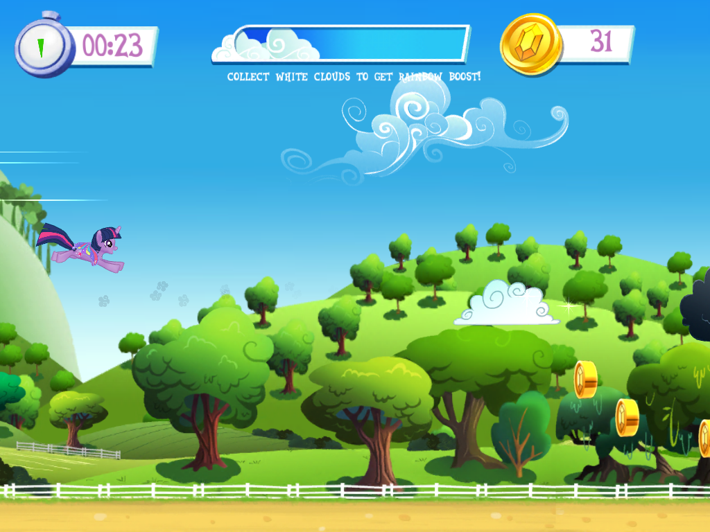 My Little Pony: Magic Princess Quests (iPad) screenshot: Pony level-up minigame.