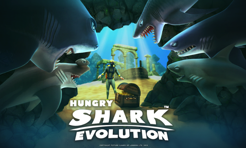 Hungry Shark: Evolution (Android) screenshot: Title screen