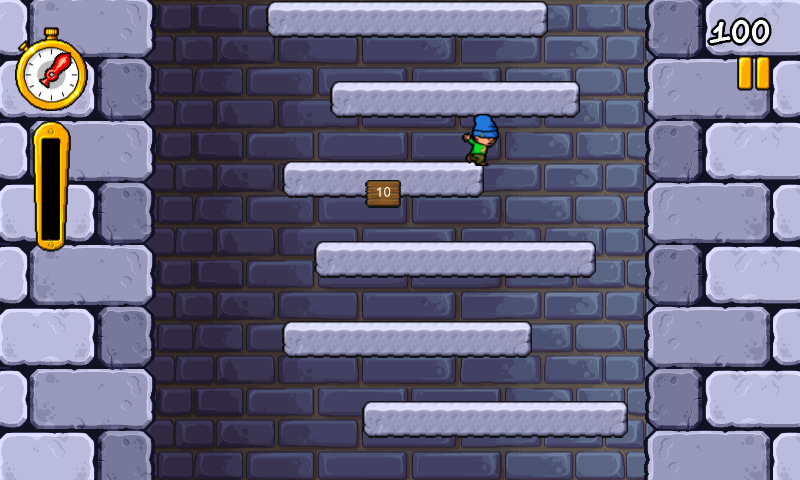 Icy Tower (Android) screenshot: Reaching 10th floor