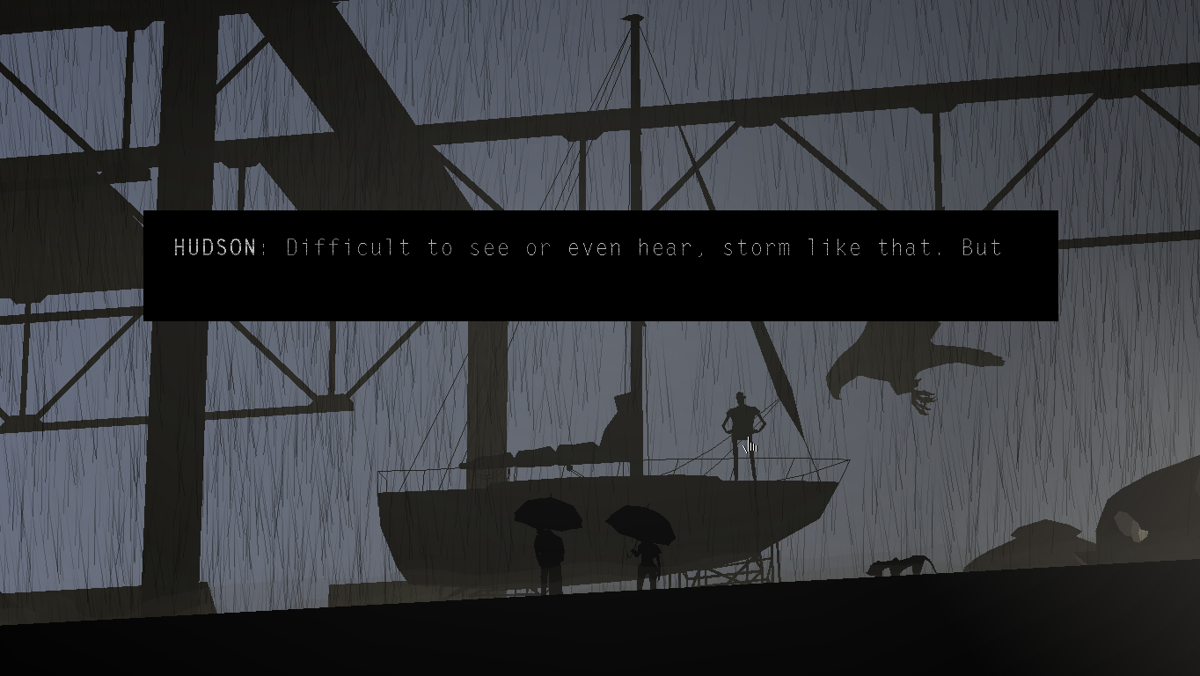 Kentucky Route Zero (Windows) screenshot: Act 2: In front of a boat