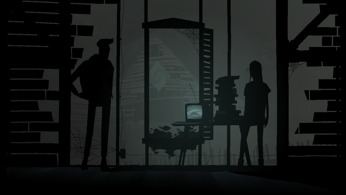 Kentucky Route Zero: Act I (Windows) screenshot: Zooming in on a TV, very <i>Twin Peaks</i>.