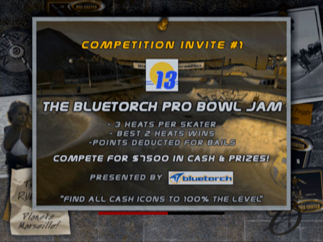 Tony Hawk's Pro Skater 2 (PlayStation) screenshot: Loading screen: Here's the first competition rules.