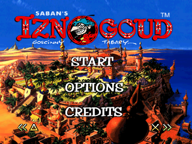 Saban's Iznogoud (PlayStation) screenshot: Main Menu.