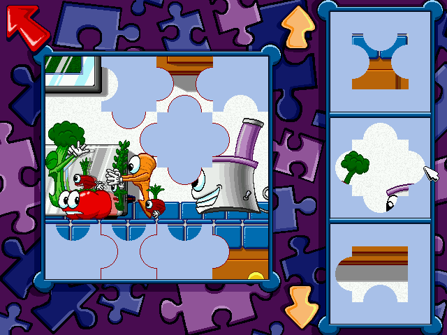 Pajama Sam 2: Thunder and Lightning aren't so Frightening (Windows) screenshot: A nice jigsaw puzzle not far from being completed