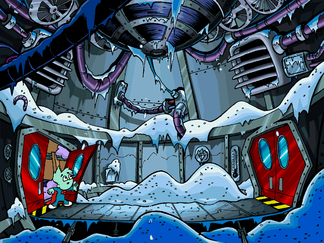 Pajama Sam 2: Thunder and Lightning aren't so Frightening (Windows) screenshot: This room is dangerous and should only be entered with a helmet on.