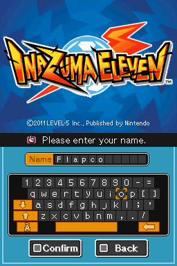 Inazuma Eleven (Nintendo DS) screenshot: My name