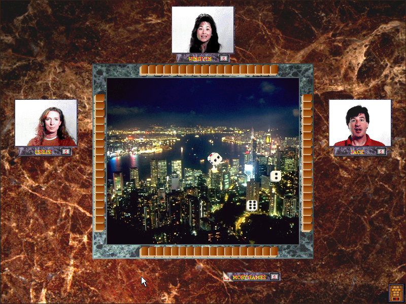 Hong Kong Mahjong Pro (Windows 3.x) screenshot: The dice roll.