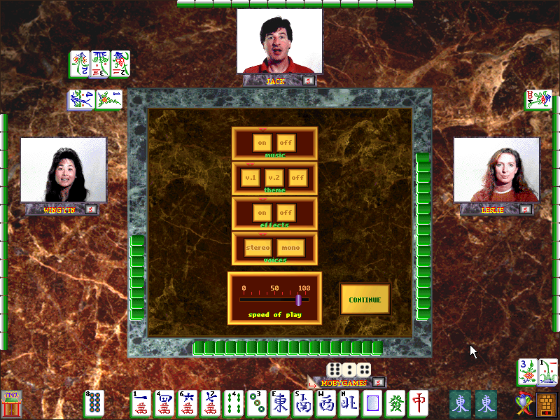 Hong Kong Mahjong Pro (Windows 3.x) screenshot: Option settings.