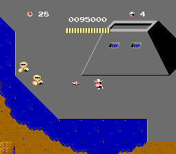 Challenger (NES) screenshot: Scene 2 lets you move in all directions.