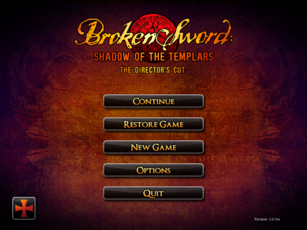 Broken Sword: Shadow of the Templars - The Director's Cut (Windows) screenshot: Main menu