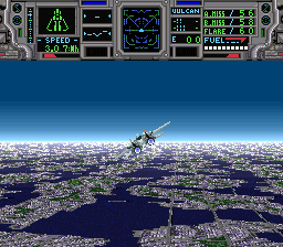 Lock On (SNES) screenshot: Flying the F-14