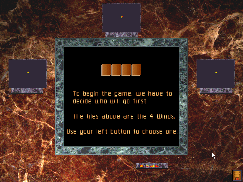 Hong Kong Mahjong Pro (Windows 3.x) screenshot: Game start, choose a tile.