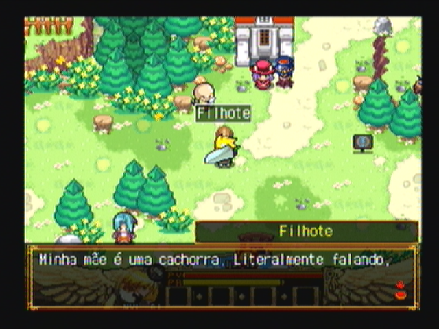 Zenonia (Zeebo) screenshot: The game is filled with infamous jokes.
