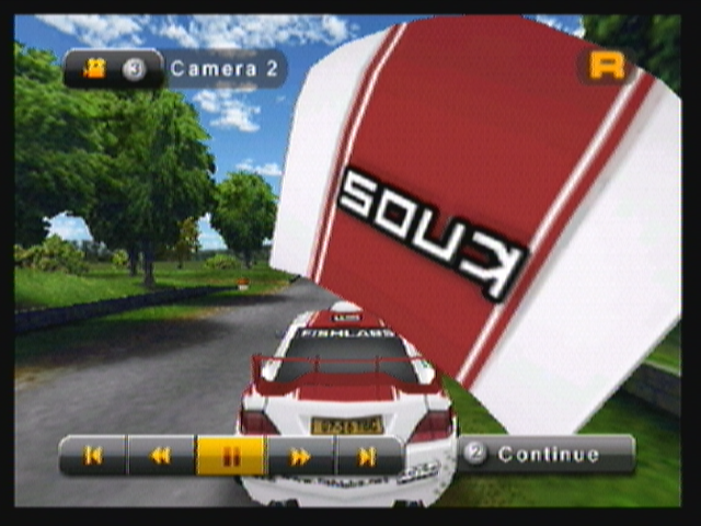 Rally Master Pro (Zeebo) screenshot: The replay shows the moment when the hood went off.