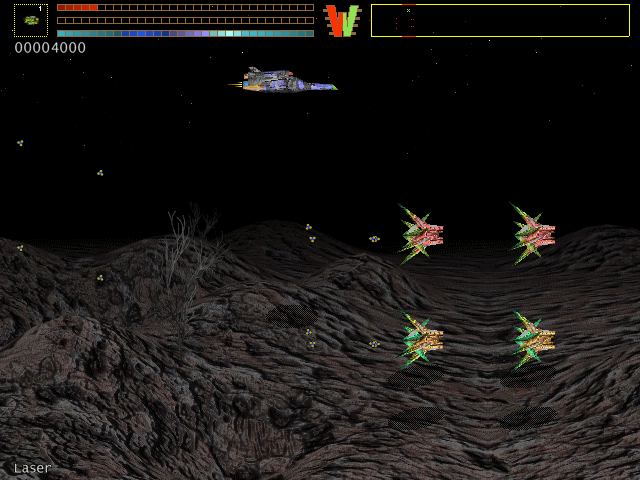 Blaster! (DOS) screenshot: Spaceships squadron