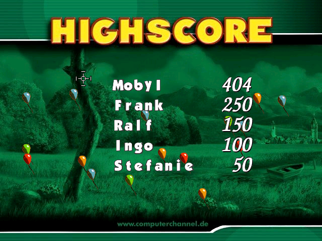 Moorhuhn 2 (Windows) screenshot: High scores