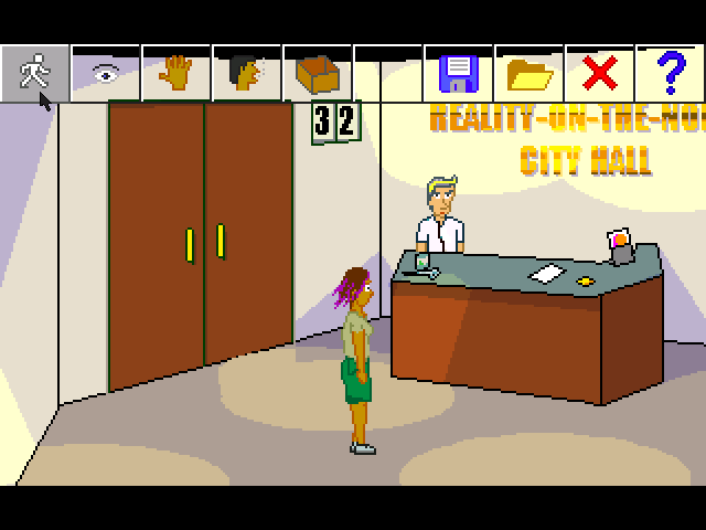 I Spy II (Windows) screenshot: Entering Reality-on-the-Norm town hall (v1.1)
