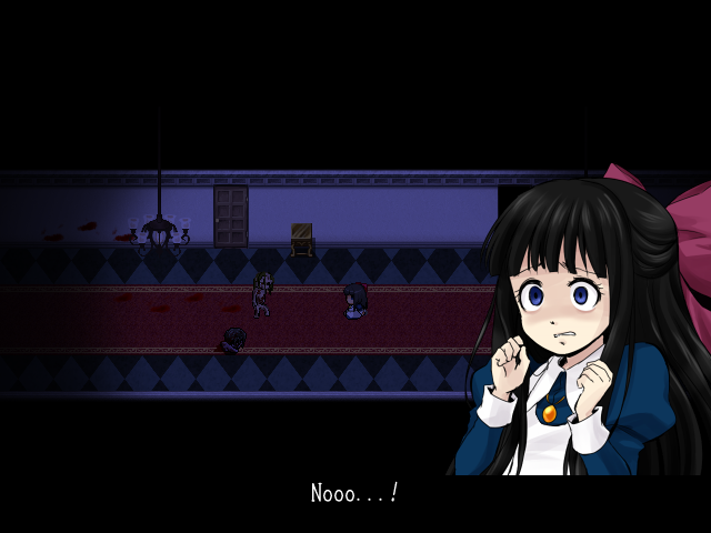Mad Father (Windows) screenshot: Aya is attacked by zombies