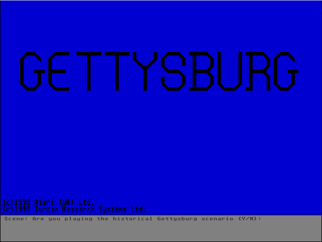 Gettysburg (Atari ST) screenshot: Atari TT Medium resolution (640x480x16 colors): title screen