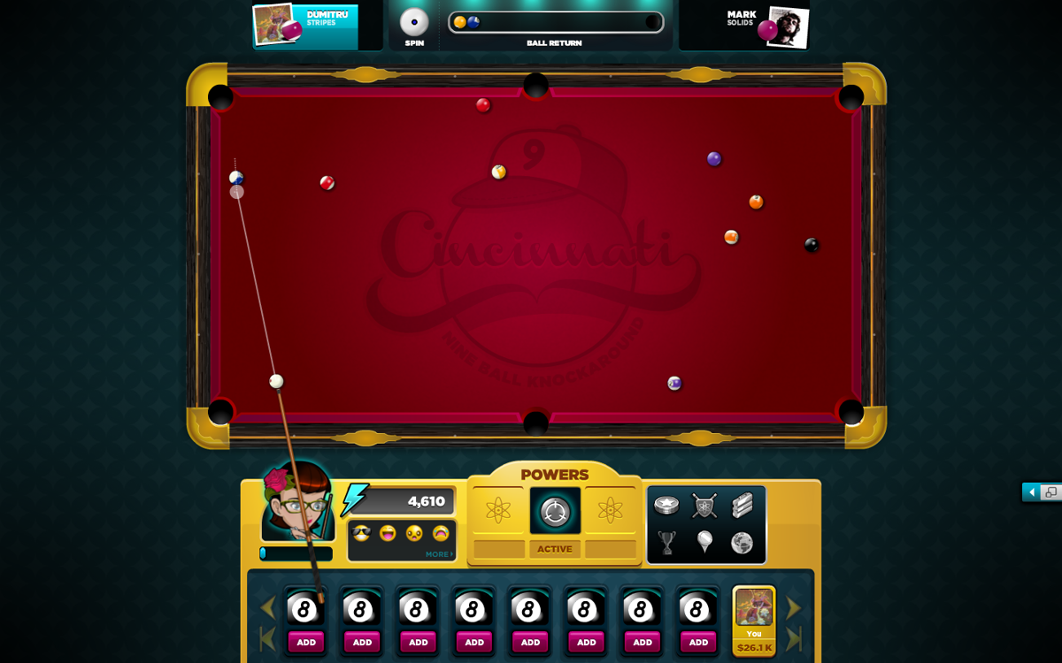 Screenshot of Pool World Champ (Browser, 2011) MobyGames