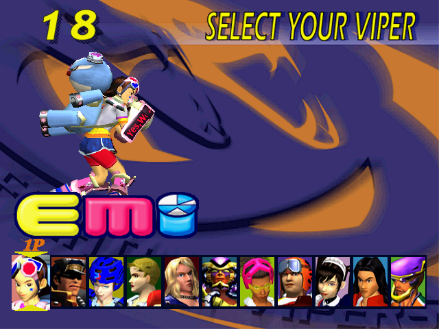 Fighting Vipers 2 (Dreamcast) screenshot: Character select screen.