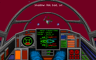 Wing Commander II: Vengeance of the Kilrathi (DOS) screenshot: Good shot ...