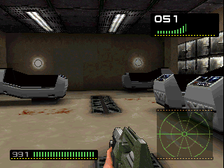 Alien Trilogy (DOS) screenshot: The cryogenic sleep capsule room