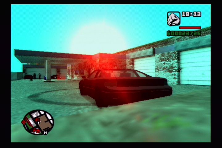 Grand Theft Auto: San Andreas (PlayStation 2) screenshot: Doing 360's