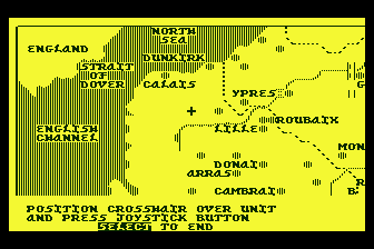 Paris in Danger (Atari 8-bit) screenshot: Reviewing Troop Deployment