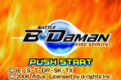 Battle B-Daman: Fire Spirits! (Game Boy Advance) screenshot: Title screen