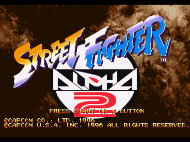 Street Fighter Alpha 2 (PlayStation) screenshot: Title screen (US version)