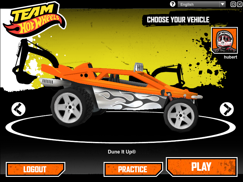 Team Hot Wheels: Night Racer - Rubble Ruckus (Windows) screenshot: Choose vehicle