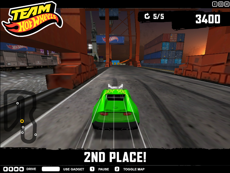 Team Hot Wheels: Night Racer - Dockyard Destruction (Windows) screenshot: Race over