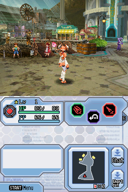 Phantasy Star Ø (Nintendo DS) screenshot: The city