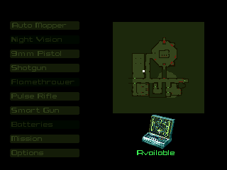 Alien Trilogy (DOS) screenshot: The automap