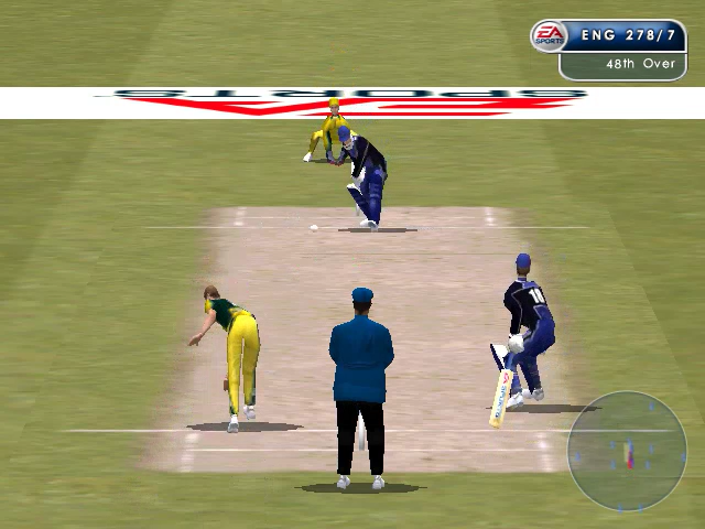 Cricket 2002 (Windows) screenshot: Ball coming