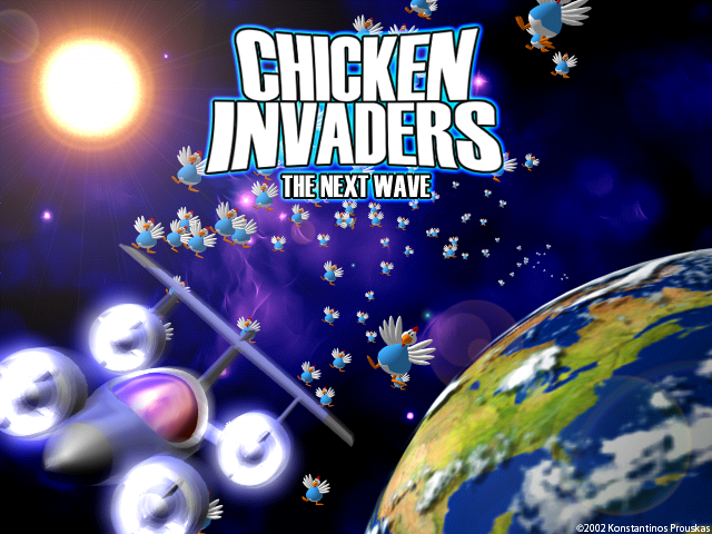 Chicken Invaders: The Next Wave (Windows) screenshot: Title screen