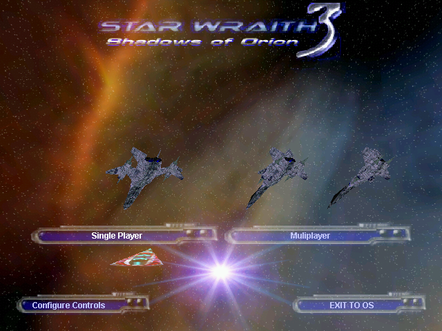 Star Wraith 3: Shadows of Orion (Windows) screenshot: Main menu screen (version 1.05).