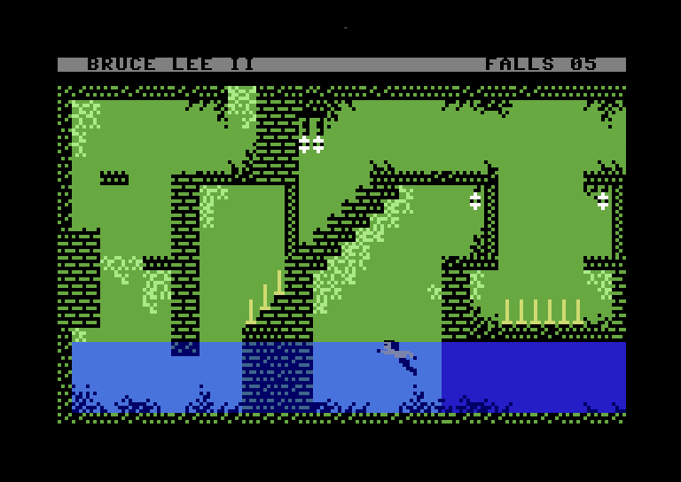Bruce Lee II (Windows) screenshot: A leisurely swim through the sewers (C64 mode)