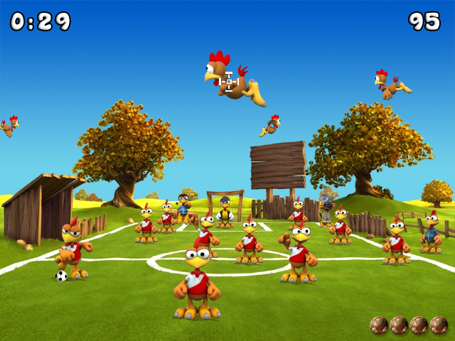 Crazy Chicken: Soccer (Windows) screenshot: Target on sight