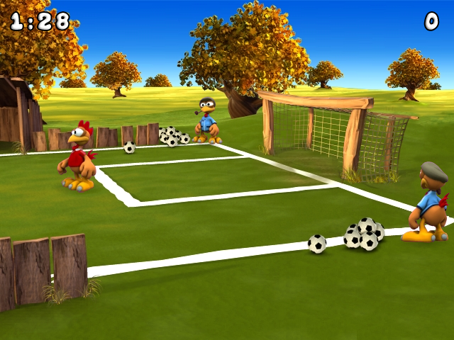 Crazy Chicken: Soccer (Windows) screenshot: Preparation to power kick