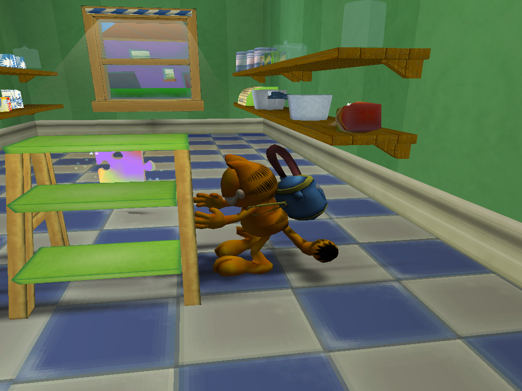 Garfield (Windows) screenshot: Pushing the steps