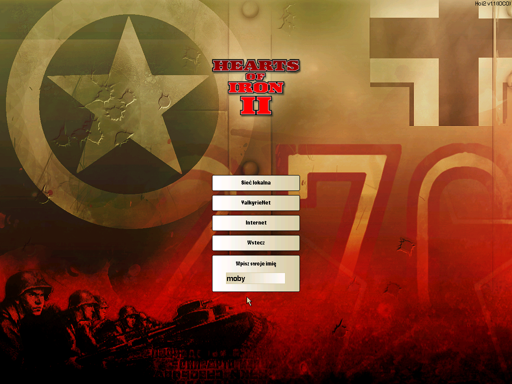 Hearts of Iron II (Windows) screenshot: Multi player menu