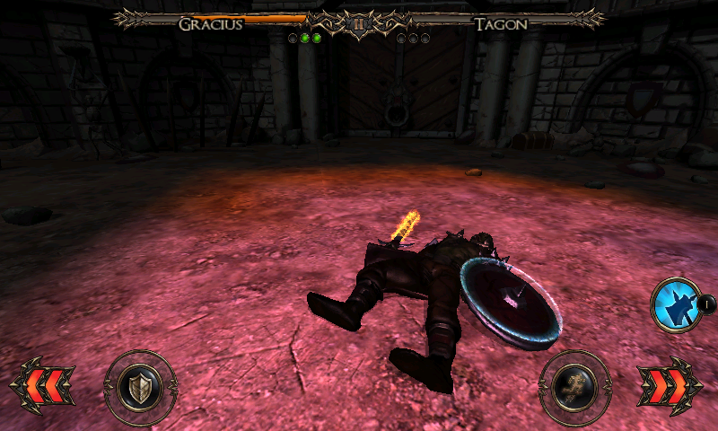 Rage of the Gladiator (Android) screenshot: Down for good