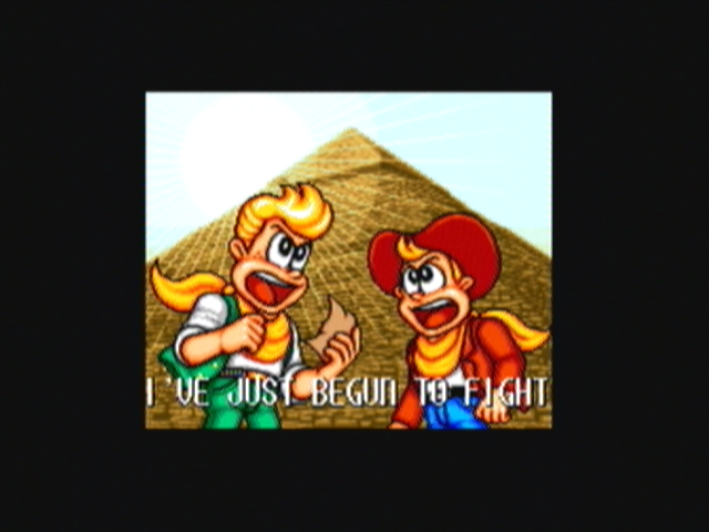 Spinmaster (Zeebo) screenshot: After beating each stage a still image will appear with some dialogue.