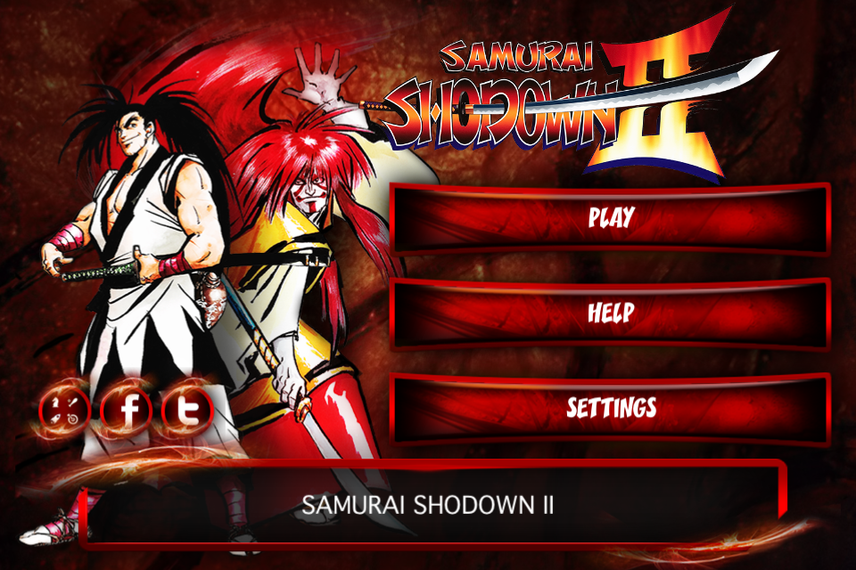 Samurai Shodown II (iPhone) screenshot: Main menu.
