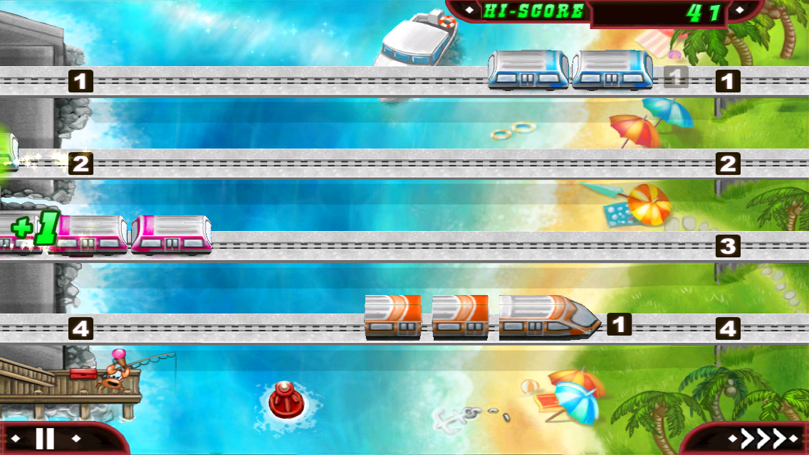 Train Conductor 2: USA (iPhone) screenshot: Three types of trains at once