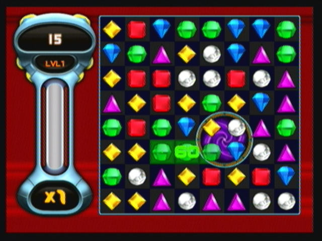 Bejeweled: Twist (Zeebo) screenshot: Making my first match.