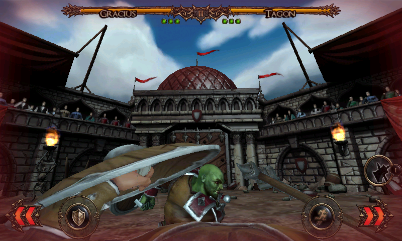Rage of the Gladiator (Android) screenshot: Taking damage