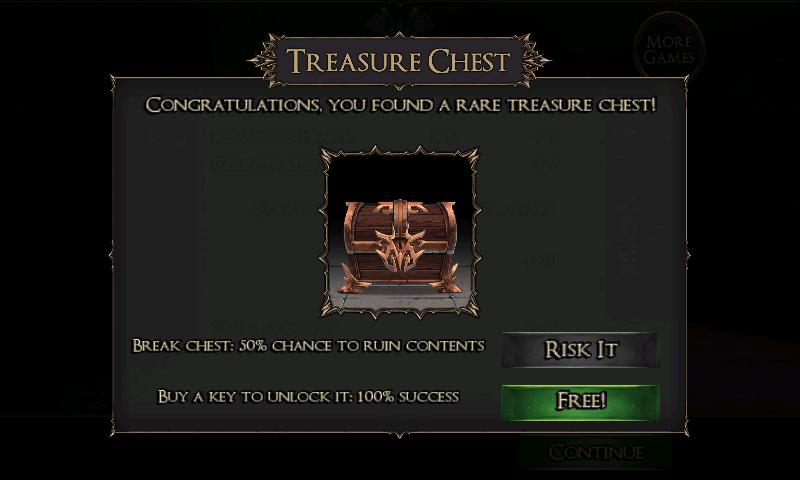 Rage of the Gladiator (Android) screenshot: Getting a treasure chest